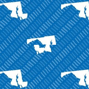 Maryland State Shape Pattern Blue and White Stripes