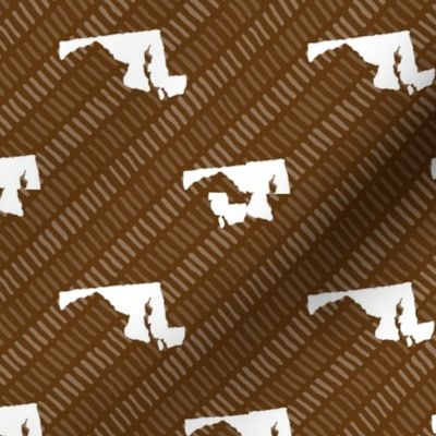 Maryland State Shape Pattern Brown and White Stripes