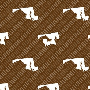 Maryland State Shape Pattern Brown and White Stripes