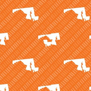 Maryland State Shape Pattern Orange and White Stripes