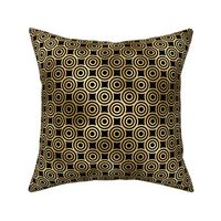 Circle Rings in Black and Gold Vintage Faux Foil Art Deco Vintage Foil Pattern