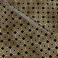 Small Circle Rings in Black and Gold Vintage Faux Foil Art Deco Vintage Foil Pattern
