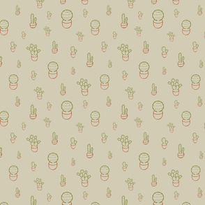 succulents doodle in neutral tones by rysunki_malunki