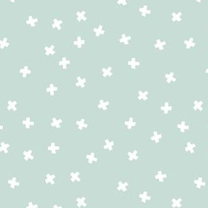 geometric white stars on light mint green