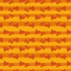 orange stripes with floral silhouettes by rysunki_malunki