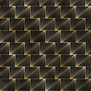 Diagonal Triangles in Black and Gold Vintage Faux Foil Art Deco Vintage Foil Pattern