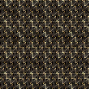 Small Diagonal Triangles in Black and Gold Vintage Faux Foil Art Deco Vintage Foil Pattern