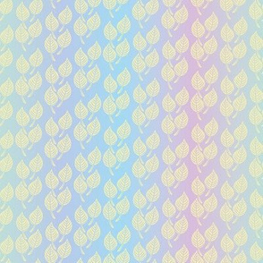 pastel rainbow pattern with yellow leaves by rysunki_malunki