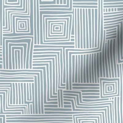 Mudcloth maze stripes minimal Scandinavian grid trend abstract geometric labyrinth blue white