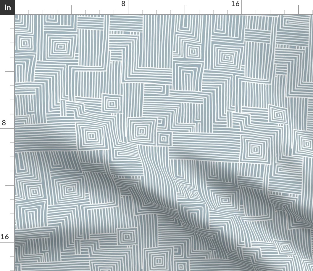 Mudcloth maze stripes minimal Scandinavian grid trend abstract geometric labyrinth blue white