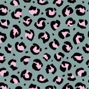 Trendy raw leopard print animals fur modern Scandinavian style panther wild cat design abstract brush christmas gray pink