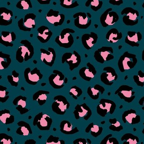 Trendy raw leopard print animals fur modern Scandinavian style panther wild cat design abstract brush navy pink