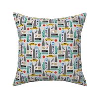 Smaller - nyc tourist travel usa new york city fabric grey