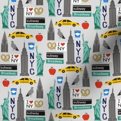 Smaller - nyc tourist travel usa new york city fabric grey