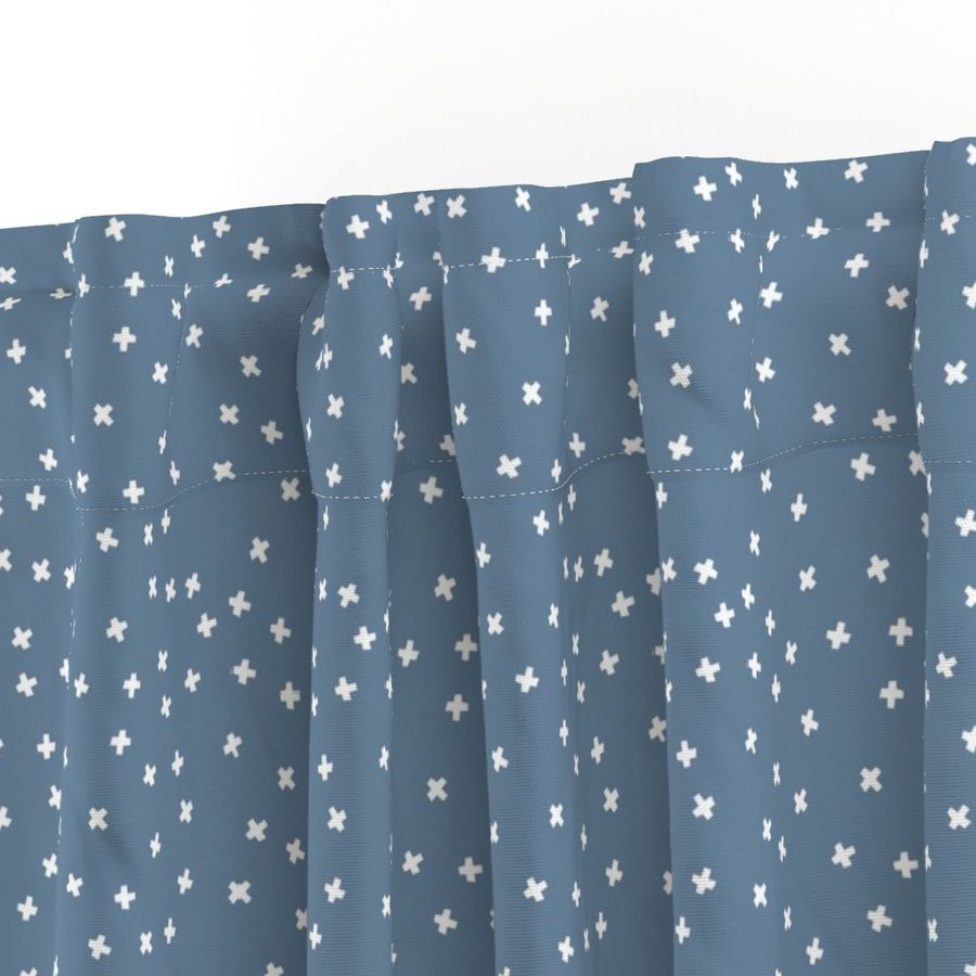 White cross stars on dark grey blue