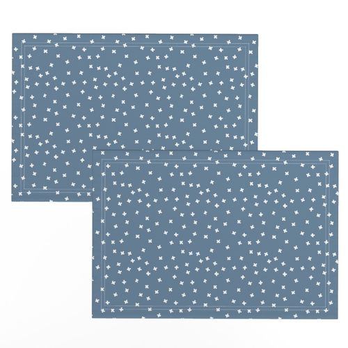 White cross stars on dark grey blue