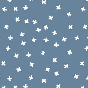 White cross stars on dark grey blue