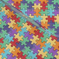 Watercolor Rainbow Puzzle Pieces © Jennifer Garrett