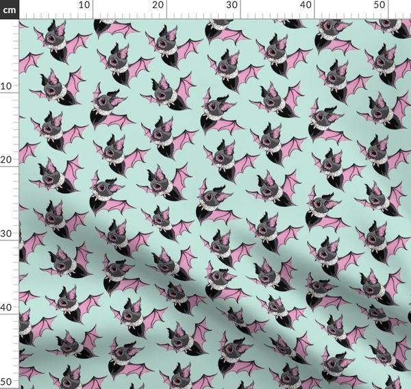 Batsy the Christmas Bat-Mint - Spoonflower