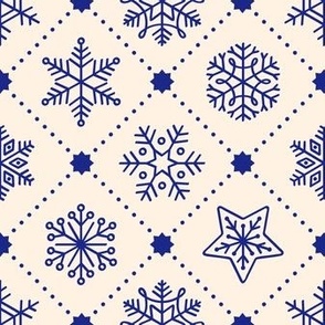 Christmas Snowflakes&Stars in Blue