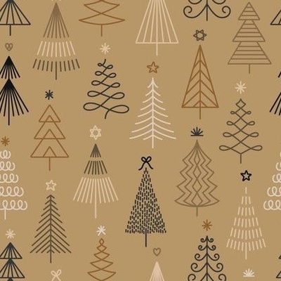 Rose Gold Glitter Christmas Tree Pattern Wrapping Paper by Julie Erin  Designs