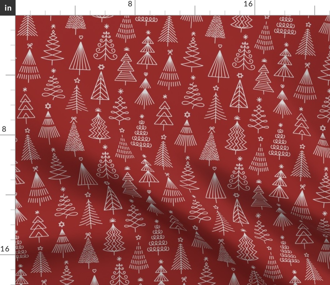 Modern Christmas Trees Red