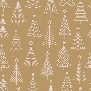 Modern Christmas Trees Gold