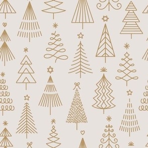 Modern Christmas Trees Grey&Gold