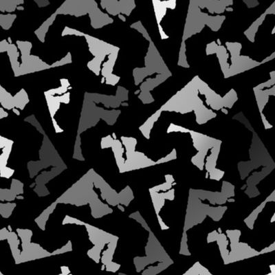 Maryland State Shape Pattern Black and White 