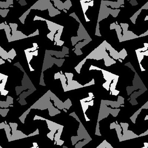 Maryland State Shape Pattern Black and White 