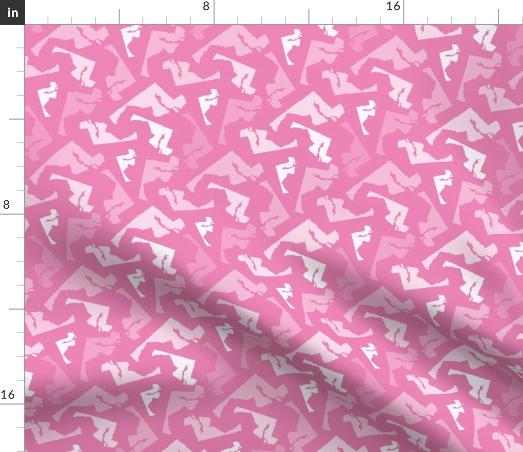 Maryland State Shape Pattern Pink and White