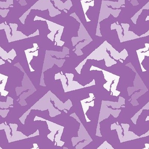 Maryland State Shape Pattern Purple and White