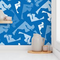 Maryland State Shape Pattern Blue and White