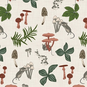  Mice & Mushrooms - Ivory - Large