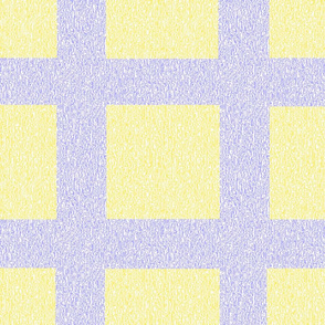Lemon and Lilac Wool Tweed Grid 