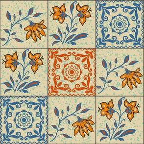 Painted ceramic tiles