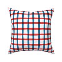 Wonky Plaid - Red, White and Blue Large