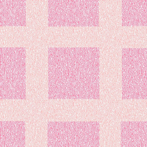 Peach and Pink Wool Tweed Grid 