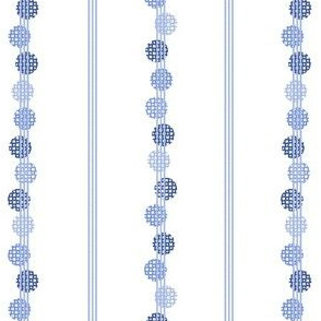 Blue and white dotted stripe pattern