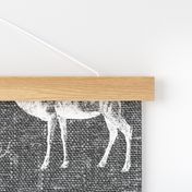 Reindeer on Grey Linen - large scale