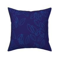 Poppy jewels Sapphire Leaves Blue Co-ordinate Large Scale