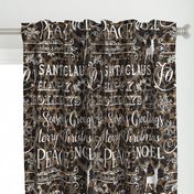 Christmas Typography on textured Leopard Print Linen - large scale