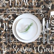 Christmas Typography on textured Leopard Print Linen - large scale