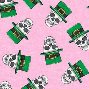 St. Patty's Skulls - pink - St Patricks day Irish - LAD19