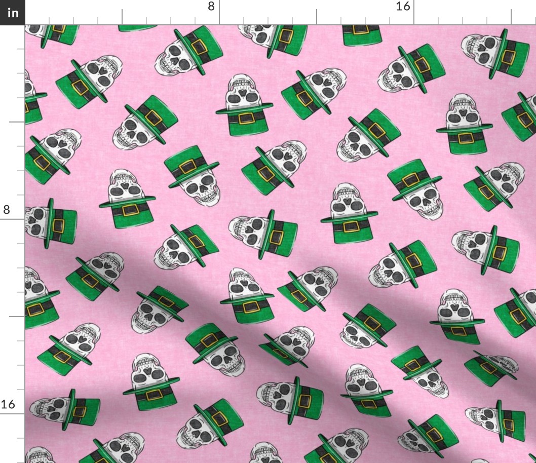 St. Patty's Skulls - pink - St Patricks day Irish - LAD19