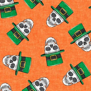 St. Patty's Skulls - orange  - St Patricks day Irish - LAD19