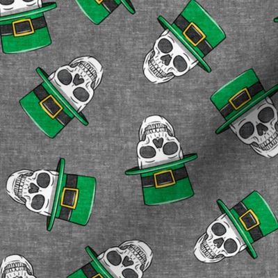St. Patty's Skulls - grey - St Patricks day Irish - LAD19