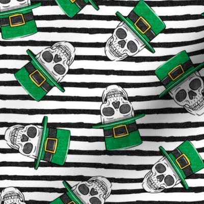 St. Patty's Skulls - black stripes - St Patricks day Irish - LAD19