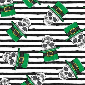 St. Patty's Skulls - black stripes - St Patricks day Irish - LAD19
