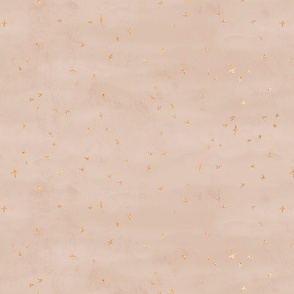 Scattered gold metallic stars on blush texture